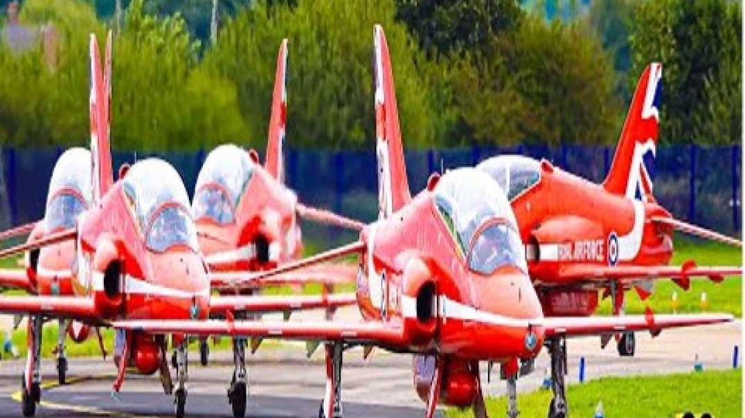 Setas vermelhas no aeroporto de Hawarden